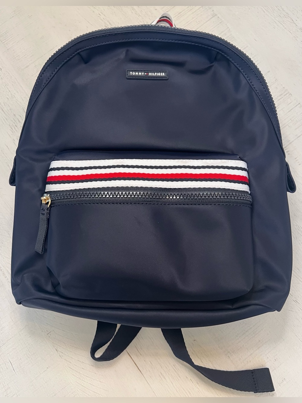 NWT Tommy Hilfiger Navy Mini Backpack with Signature Stripe - Picture 2 of 6